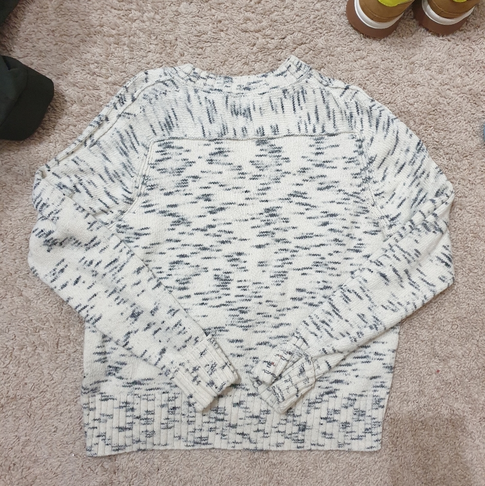 jcrew white and gray patterned sweater